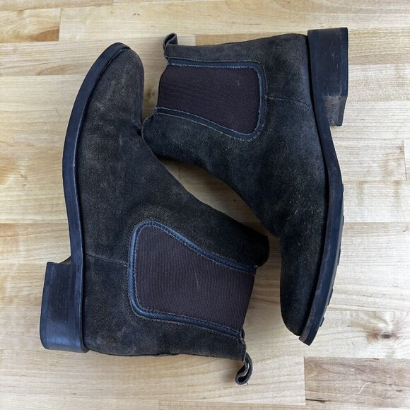 Thursday Boot Co. Duchess Dark Olive Suede Chelsea Ankle Boot Women 9.5 US - Picture 6 of 9